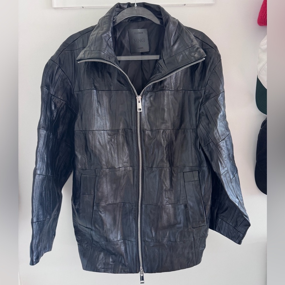 Mango Selection Oversized Patchwork Leather Coat - image 6